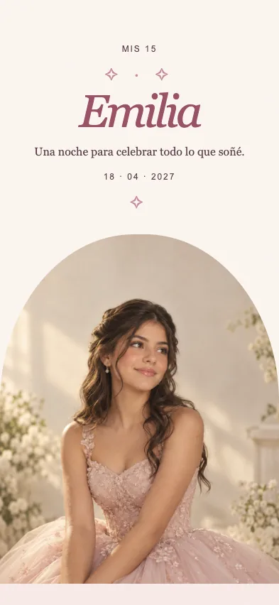 Primera pantalla de la invitación Serena